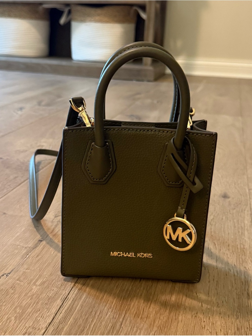 Michael Kors Mercer Extra-Small Pebbled Leather Crossbody Bag